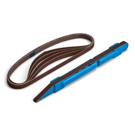 1/4" Sanding Detailer Sanding Stick, 240 Grit Sanding Detailer with Five 240 grit Replacement Belts. Sanding Detailer Measures 1/4" x 6". for Wood Working, Model Building, 3D Printing, Small Sanding