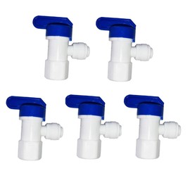 Malida 1/4 Inch Tank Ball Valve Water Purifiers Tube Quick Connector Fittings Set of 5 (1/4" tank valve)