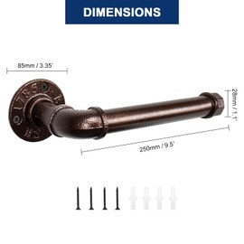 NearMoon Industrial Pipe Toilet Paper Holder, Heavy Duty DIY Toilet Roll Holder for Bathroom, Living Room and Kitchen, Vintage Rustic Iron Style Rustproof Bath Hardware, Wall Mounted (Bronze)