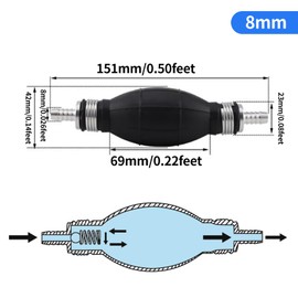 NIYATA Fuel Pump 8mm Fuel Pump Damping Bulb for Boat Car Bulb Petrol Boat Petrol for AT/Automatic Transmission