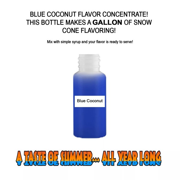 Summer Snow Entertainment BLUE COCONUT MIX SNOW CONE/SHAVED ICE FLAVOR