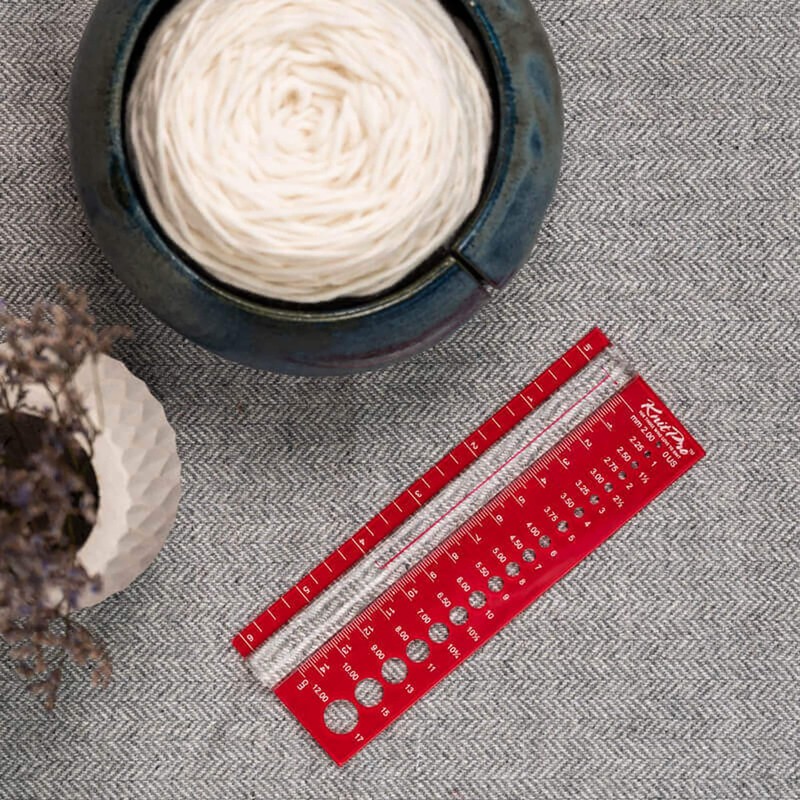 KnitPro - Misuratore per Ferri, Colore: Rosso