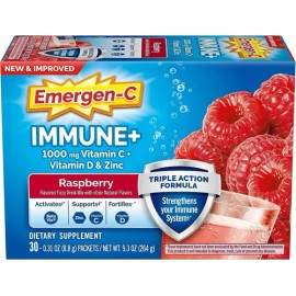 Emergen-c Immune + 1000 Mg De Vitamina C , D Y Zinc 30 Pzas Sabor Frambuesa