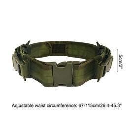 DONGKER Tactical Belt, Adjustable Combat Belt, Tactical Waist Belt with 2 Removable Magazine Pockets for Outdoor Activities