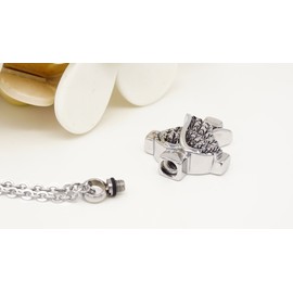 COCO Park Angle Wing Cross Pendant Urn Necklace Keepsake Stainless Steel Ash Cremation Jewelry