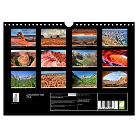 Glanzlichter der USA (Wandkalender 2026 DIN A4 quer), CALVENDO Monatskalender