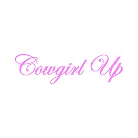 RDW Cowgirl Up Sticker - Decal - Die Cut - Country - Pink 4.00" x 1.11"