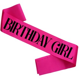 KETAOO Birthday Girl Sash, Black Foil Hot Pink Birthday Sash for Girl Sweet 16 18th 20th 21st 30th Fun Birthday Party Gifts Favors Decorations