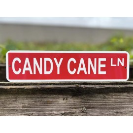 Unbranded Candy Cane Lane Metal Christmas Street Sign decor 3”x12” (NEW)