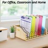 Youeon Large Vertical Clipboard Holder, 12 Slots Wood and Metal