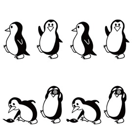 Penguin Wall Stickers Decal Removable Waterproof Art Murals Home Background PVC Decoration for Bedroom Classroom Living Room Office Gym