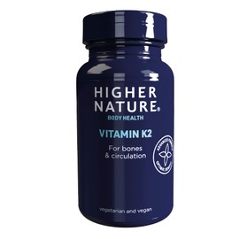 Higher Nature - Vitamin K2 One A Day - Bone & Cardio Support - Vitamin K2 MK7 - Gluten Free - SOYA Free - Vegan & Vegetarian Tablets - 60 Tablets