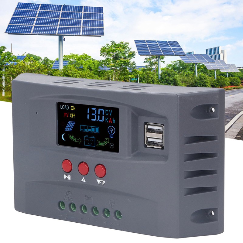 Solar Charge Controller with Light LCD MPPT Overcurrent Protection Solar