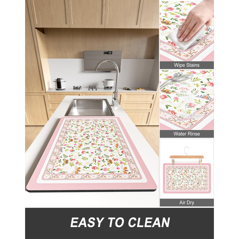 Rnivvi Dish Drying Mat for Kitchen Counter, 12 x 19"
