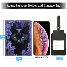 Passport Holder for Women Men,Leather Travel Passport Wallet and Luggage Tag Set, Waterproof Passport Case Book with Credit Card Slots, Passport Cover RFID Blocking，African Women Quotes,