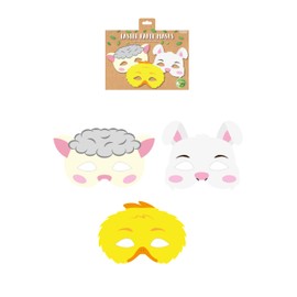 HENBRANDT 1 x Easter Animal Paper Party Masks for Kids Pack of 12 Easter Egg Hunt Easter Animals Face Masks Fancy Dress Costume Kids Party Favour Loot Bag Filler for Boys and Girls