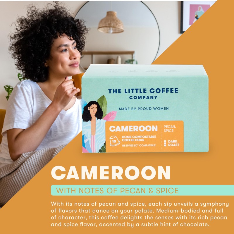 10 Cameroon Home Compostable Coffee Pods Notes of Pecan and