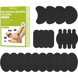 Bukihome Moleskin - almohadillas para orejas adhesivas para pies, cinta de prevención de ampollas, acolchado moleskin para ampollas, zapatos, dedos de los pies, talón, reduce el dolor de fricción, 11