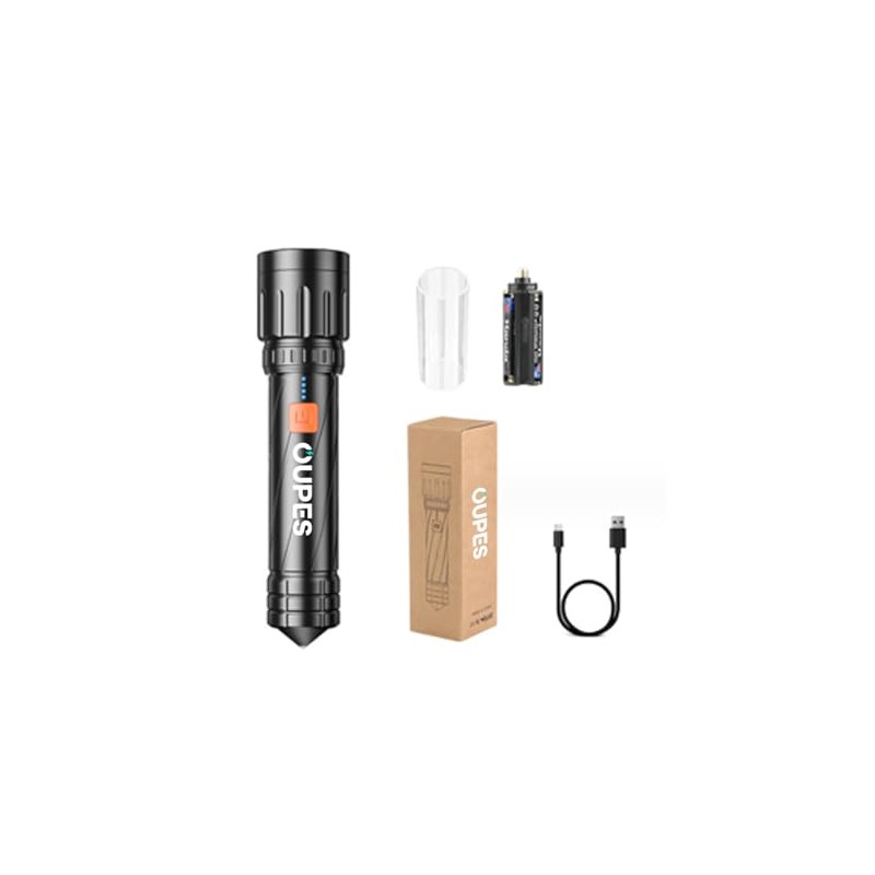 OUPES LED Flashlights High Lumens, Small Flashlight, Zoomable, Waterproof for