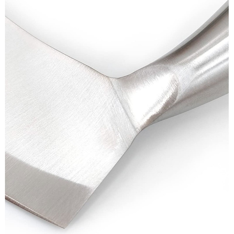 8.7 Inch Mezzaluna Knife With Wood Cutting Board - Stainless