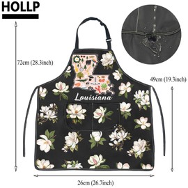 HOLLP Louisiana Shaped Apron Louisiana Pride Gift Louisiana Themed Apron Louisiana Souvenir Gifts Magnolia Lover Gift (Louisiana)