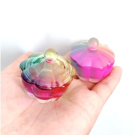 GBSTORE 2 Pcs Glass Crystal Dappen Dish Cup with Lid, Nail Art Acrylic Liquid Powder Glassware Bowl Nail Art Accessories