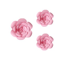 3pcs Party Paper Flower Wedding Flower Backdrop Decorations DIY Handcrafted Flower for Wedding Backdrop Nursery Wall Decoration (Flower-2, Pink)