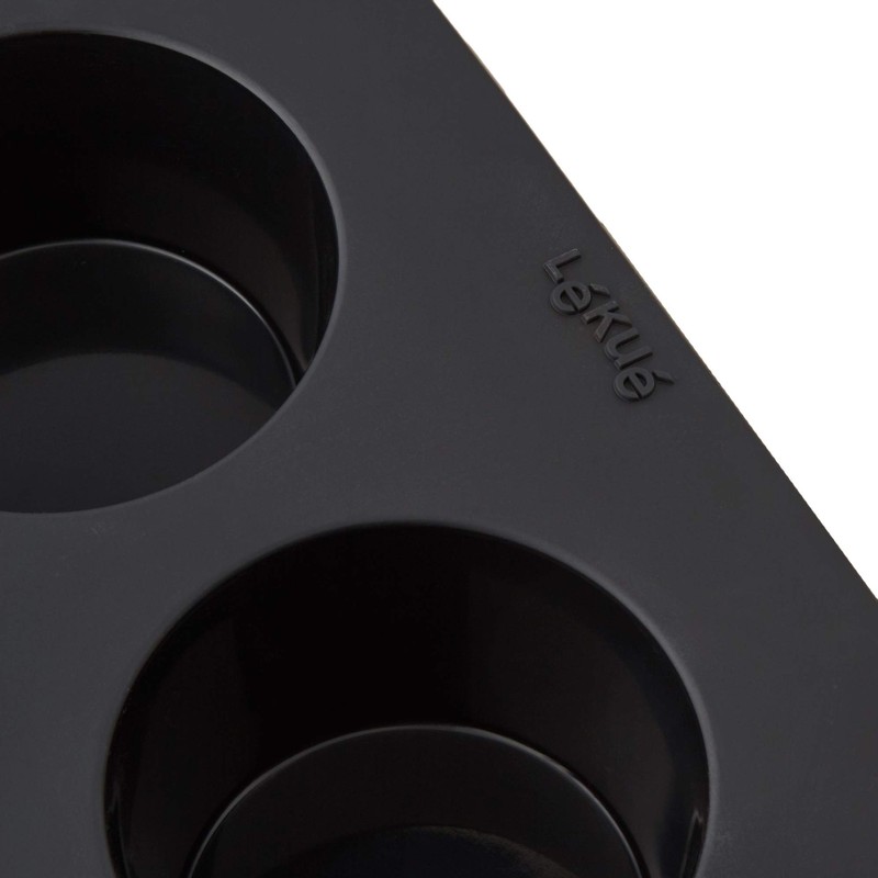 Lékué 6 Cavity Gourmet Muffin Mould, Black