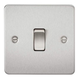 Knightsbridge FP1200BC Flat Plate Intermediate Switch, Brushed Chrome, 10AX, 1G