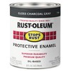 Rust-Oleum 7784502-2PK Stops Rust Brush On Paint, Quart, Gloss Charcoal