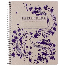 Decomposition Humpback Whales College Ruled Spiral Notebook - 9.75 x 7.5 Journal with 160 Lined Pages - 100% Recycled Paper - Notebooks for School Supplies, Home & Office - Made in USA