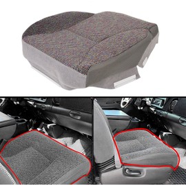 ECOTRIC Driver Side Bottom Seat Cover Compatible with 1998-2002 Dodge Ram 1500 2500 3500 SLT Mist Gray Cloth Left Bottom Replacement