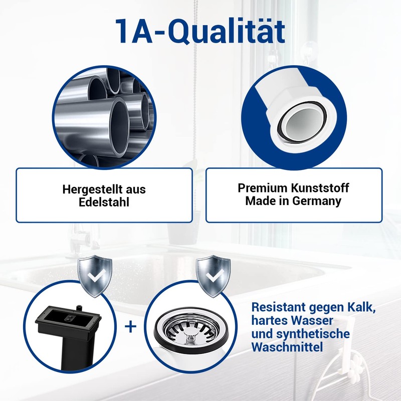 AQUADE Sink Drain Fitting 1 1/2 Inch 70 mm with