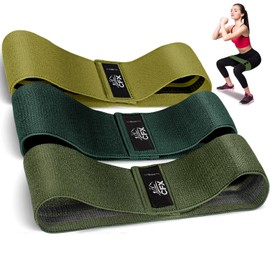 CFX Resistance Bands 3 Sets, Premium Exercise Loops with Non-Slip Design for HIPS & Glutes, 3 Resistance Level Workout Booty Bands for Women and Men (Military Green Set)