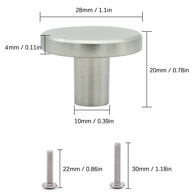 Vandicka 4 Pcs Silver Cabinet Door Knobs & Drawer Pulls