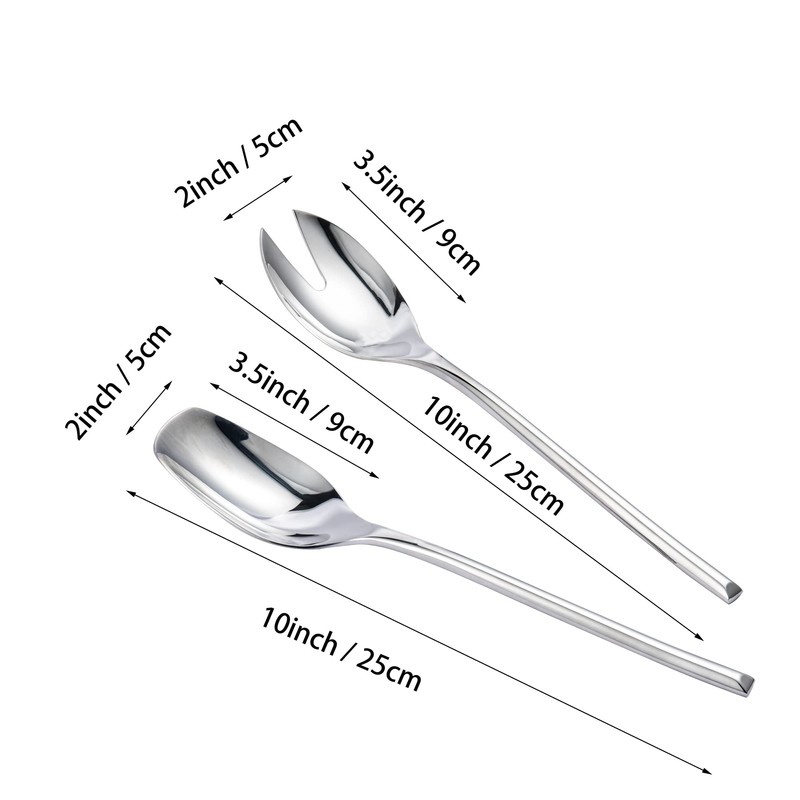 IMEEA&reg; 2-Piece 10inch Heavy Duty 18/10 Stainless Steel Salad Spoon