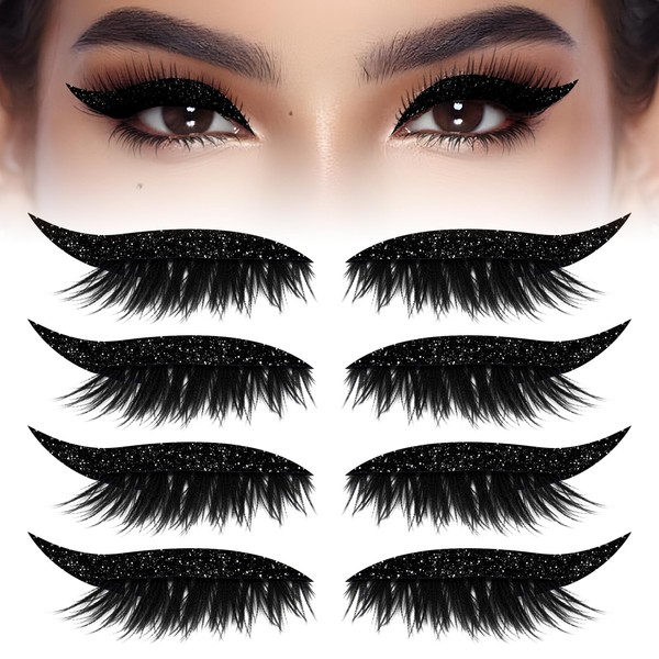 Lazy Eye Shadow Eyelash Patch, 3-in-1 Reusable Eyeshadow, 4 Pairs