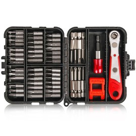 53-Piece Screwdriver Bit Set, LATTOOK Right Angle Low Profile 90 Degree Offset Screwdriver Mini Ratchet Set for Tight Narrow Space