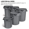 Rubbermaid Commercial FG263100YEL BRUTE Heavy-Duty Round Waste/Utility Container, 32-gallon Lid,