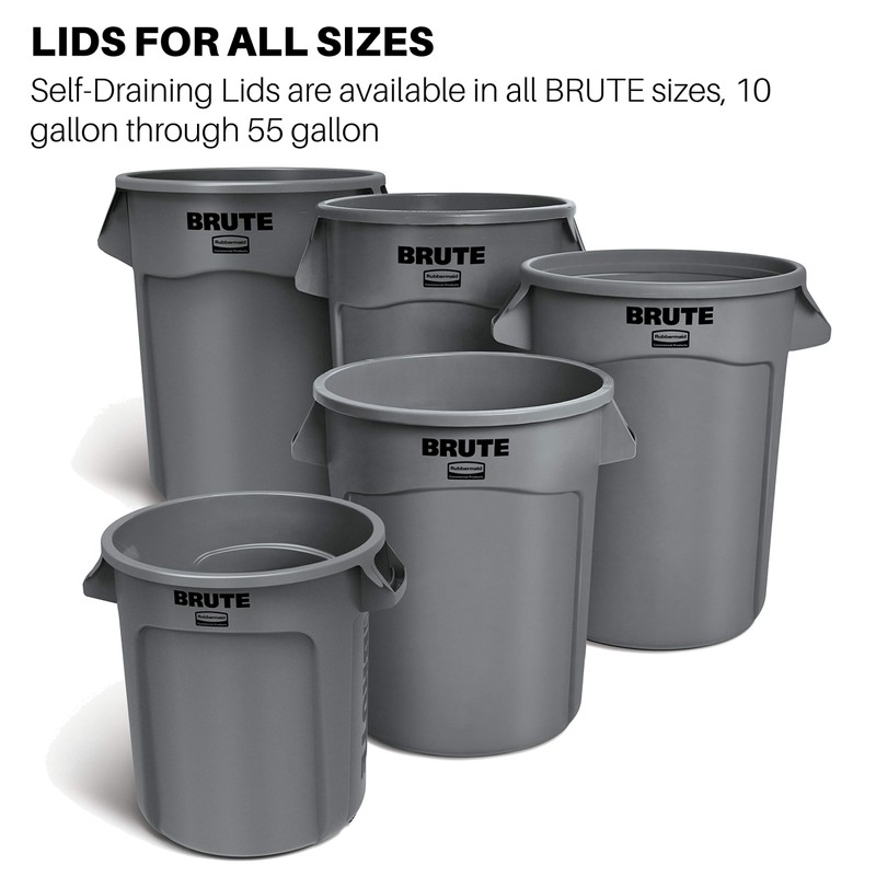 Rubbermaid Commercial FG263100YEL BRUTE Heavy-Duty Round Waste/Utility Container, 32-gallon Lid,