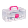 Relaxdays 1 x Transparent Plastic Box, 9 Compartments, Tool Box,