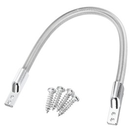 uxcell Flexible Door Loop Wire Protection Sleeving Armored Wire Conduit Power Transfer Loop Cable Protector Sleeve with Ends 300mm x 7.5mm