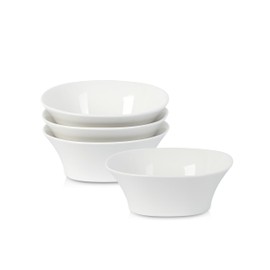 Stone Lain Quadro 4-Piece Bowl Set Porcelain, White