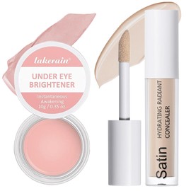 Under Eye Brightener (10 g) + Concealer Dark Circles (6 ml), Concealer Face, Liquid Concealer, Under Eye Brightener Cream, Natural, Smooth, Nourishing, Helps Correct the Skin Tone of the Eye Area
