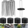 50Pcs Garden Stakes Staples + 50Pcs Gasket, 6 Inch Lawn