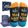 HAPPYPOP 16 Year Old Gifts - Black 16th Birthday Socks