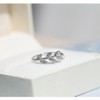 K.L.Y 925 Sterling Silver Sparkling Tree Leaves Fashion Ring, Pinky