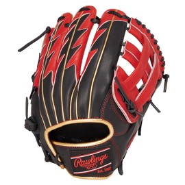 Rawlings Baseball Adult Glove Soft [All Round] HOH THUNDER GR4FHOTN65 Black/Scarlet Size 11.75" Left Throw (Right Handed)