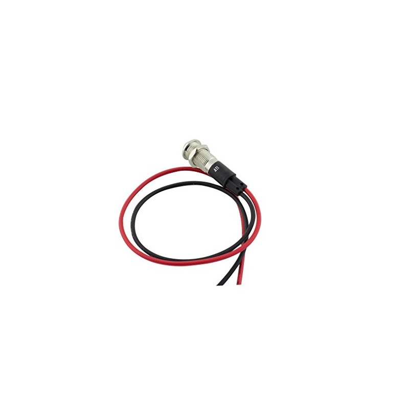 Alpinetech PL8B-A 8mm 5/16" Amber 12V LED Metal Signal Indicator