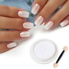 Magic White Pearl Chrome Nail Powder Solid Glitter Fairy Shell